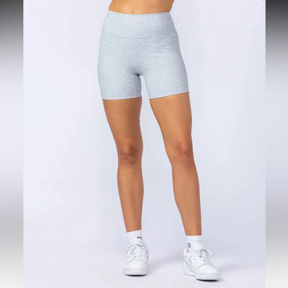 Muscle Nation Zero Rise Rib Midway Shorts - Picture 2 of 7